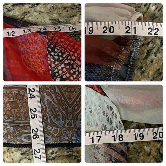 Cristina Sheer Long Sleeve Blouse Womens Tassel Oversized Mature Tunic Boho S - Picture 6 of 10